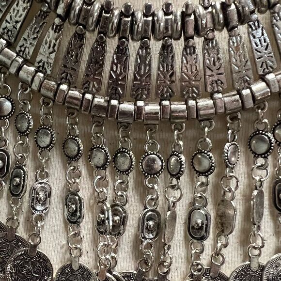Silver Statement Necklace #J3 - Picture 5 of 10